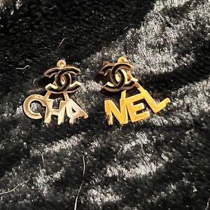 Two in one fashion Gold and Black Earrings